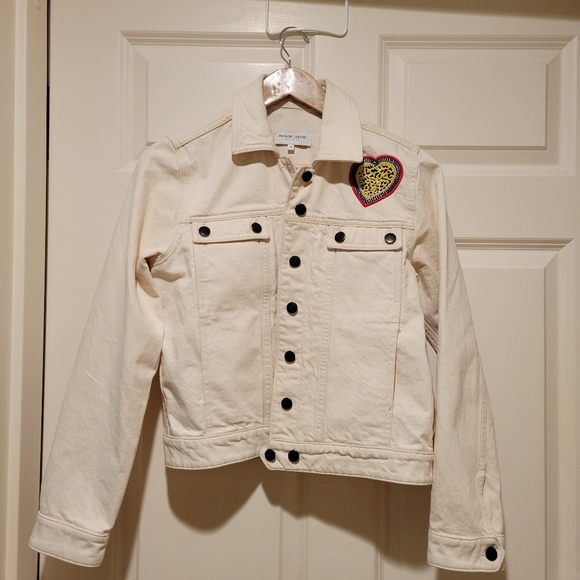 Maison Labiche Cream Heart Jacket Woman's Size Medium - Picture 1 of 10